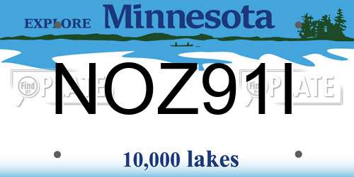 NOZ91I Minnesota License Plate