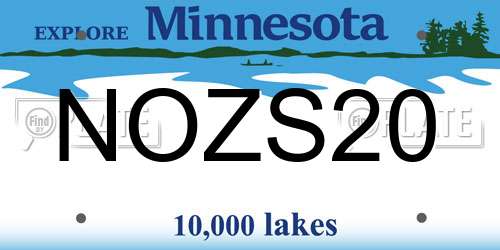 NOZS20 Minnesota License Plate