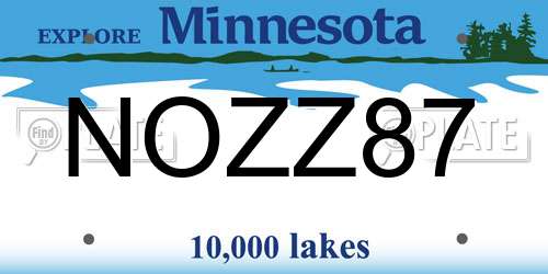 NOZZ87 Minnesota License Plate