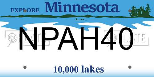 NPAH40 Minnesota License Plate