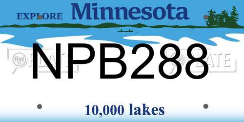 NPB288 Minnesota License Plate