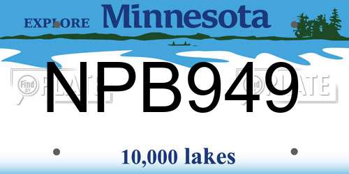 NPB949 Minnesota License Plate