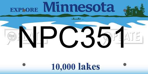 NPC351 Minnesota License Plate