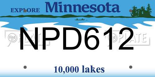 NPD612 Minnesota License Plate