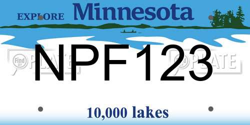 NPF123 Minnesota License Plate