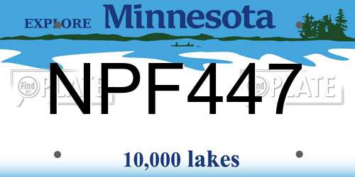 NPF447 Minnesota License Plate