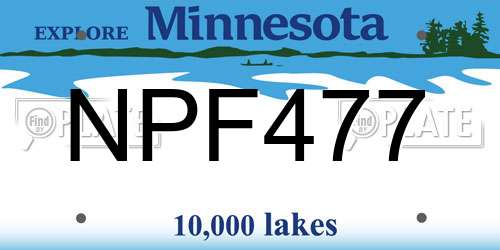 NPF477 Minnesota License Plate