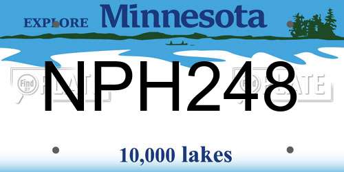 NPH248 Minnesota License Plate