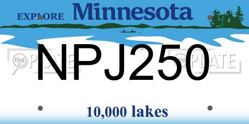 NPJ250 Minnesota License Plate