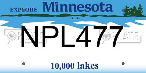 NPL477 Minnesota License Plate