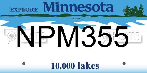 NPM355 Minnesota License Plate