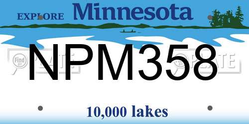 NPM358 Minnesota License Plate