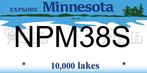 NPM38S Minnesota License Plate