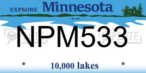 NPM533 Minnesota License Plate