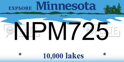 NPM725 Minnesota License Plate