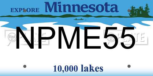 NPME55 Minnesota License Plate