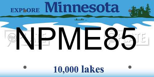 NPME85 Minnesota License Plate
