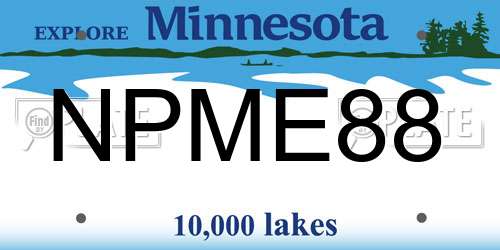 NPME88 Minnesota License Plate