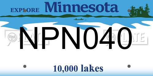 NPN040 Minnesota License Plate