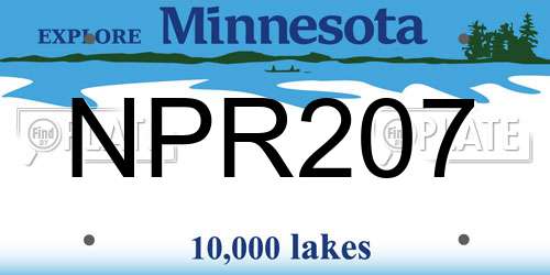 NPR207 Minnesota License Plate