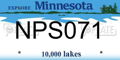 NPS071 Minnesota License Plate