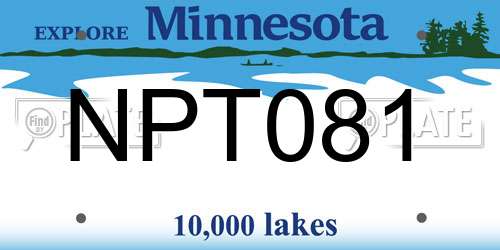 NPT081 Minnesota License Plate