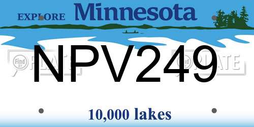 NPV249 Minnesota License Plate