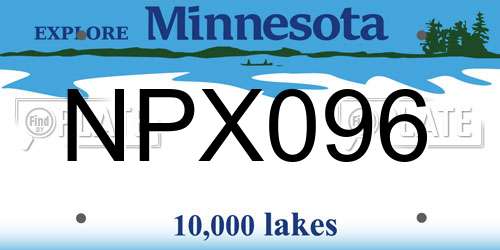 NPX096 Minnesota License Plate
