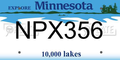 NPX356 Minnesota License Plate