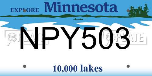 NPY503 Minnesota License Plate
