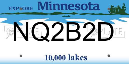 NQ2B2D Minnesota License Plate