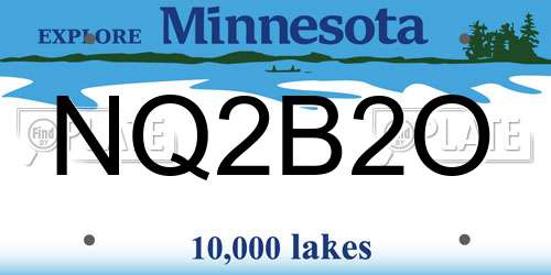 NQ2B2O Minnesota License Plate