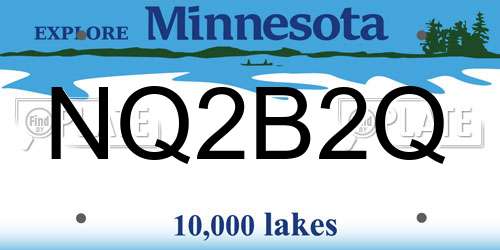 NQ2B2Q Minnesota License Plate