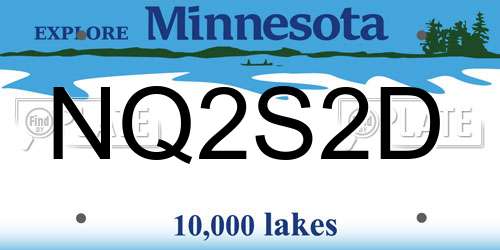 NQ2S2D Minnesota License Plate