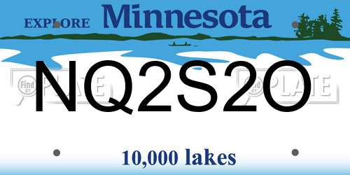 NQ2S2O Minnesota License Plate