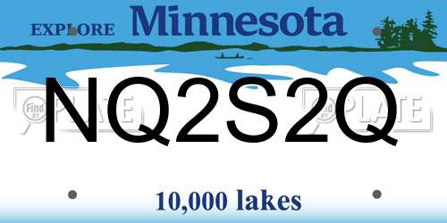 NQ2S2Q Minnesota License Plate