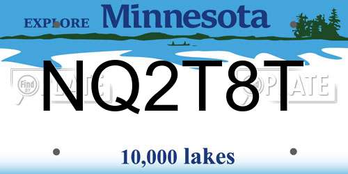 NQ2T8T Minnesota License Plate