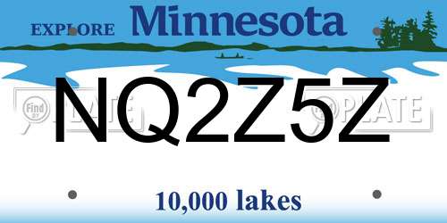 NQ2Z5Z Minnesota License Plate