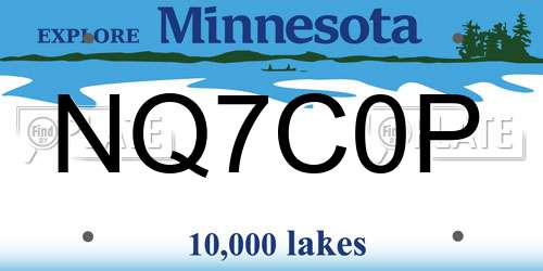 NQ7C0P Minnesota License Plate