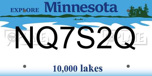 NQ7S2Q Minnesota License Plate