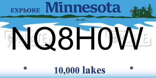 NQ8H0W Minnesota License Plate