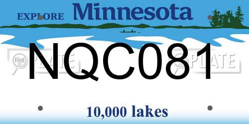 NQC081 Minnesota License Plate