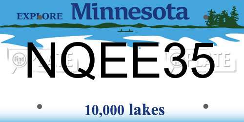 NQEE35 Minnesota License Plate