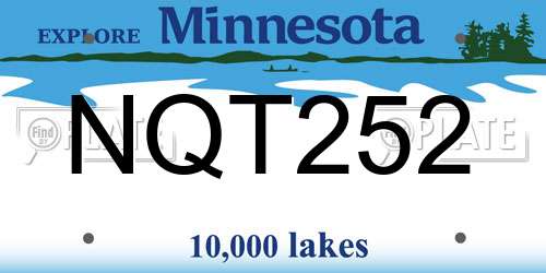 NQT252 Minnesota License Plate
