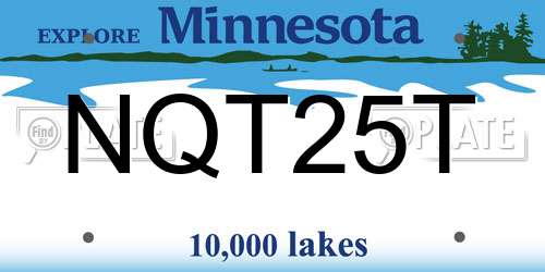 NQT25T Minnesota License Plate