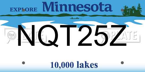 NQT25Z Minnesota License Plate