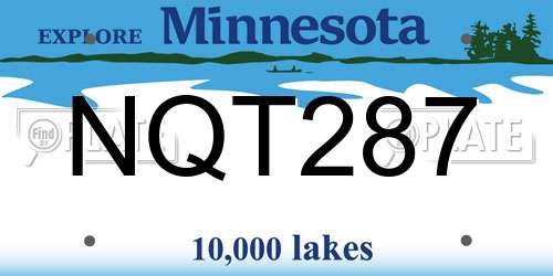 NQT287 Minnesota License Plate
