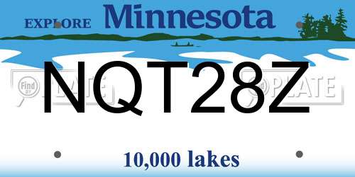 NQT28Z Minnesota License Plate