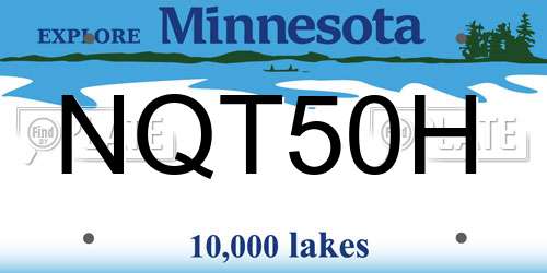 NQT50H Minnesota License Plate