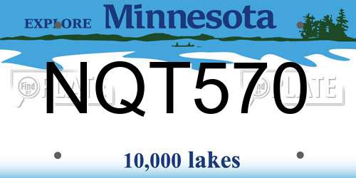 NQT570 Minnesota License Plate
